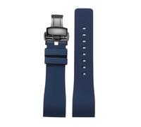 SEQLTWFC Cinturino for orologio da polso in silicone da uomo e da donna, compatibile con la serie Cartier Sandoz Santos100, da 20 a 23 mm, nero e blu(Blue black,23mm)