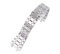 SEQLTWFC Cinturino for orologio da uomo e da donna, completamente in acciaio inossidabile, compatibile con AP ROYAL OAK 15400 26331 15500, fibbia pieghevole, 21 mm, 26 mm.