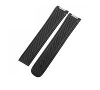 SEQLTWFC Cinturino for orologio in gomma e silicone da 20 mm compatibile con Omega Seamaster 300 AT150 Aqua Terra Ultra Light 8900 con fibbia in acciaio.(Black no buckle)