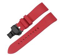 SEQLTWFC Cinturino for orologio in gomma FKM a sgancio rapido da 20, 21, 22, 23 e 24 mm, compatibile con Casio, Seiko, Tissot, Citizen, Omega, Longines, cinturino sportivo in silicone.(Red black,24mm)