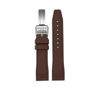 SEQLTWFC Cinturino for orologio in gomma fluorurata FKM compatibile con orologio IWC Big Pilot Portofino TOP Portugieser 20mm 21mm 22mm cinturini in gomma(Brown folding clasp,22mm)