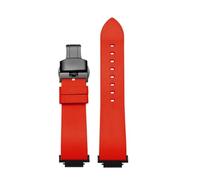 SEQLTWFC Cinturino for orologio in gomma fluorurata FKM GBA-800 compatibile con CASIO GBD-800 GMD-800 GMA-800 GA-800 da uomo, cinturino sportivo in gomma siliconica(Red black)