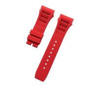 SEQLTWFC Cinturino for orologio in gomma naturale impermeabile morbido e colorato da 25 mm * 20 mm compatibile con il cinturino for orologio Richard Mille(Red,25mm Rose buckle)