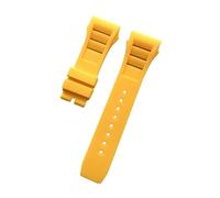 SEQLTWFC Cinturino for orologio in gomma naturale impermeabile morbido e colorato da 25 mm * 20 mm compatibile con il cinturino for orologio Richard Mille(Yellow,25mm Black buckle)