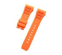 SEQLTWFC Cinturino for orologio in gomma naturale impermeabile morbido e colorato da 25 mm * 20 mm compatibile con il cinturino for orologio Richard Mille(Orange,25mm Black buckle)