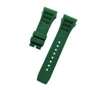 SEQLTWFC Cinturino for orologio in gomma naturale impermeabile morbido e colorato da 25 mm * 20 mm compatibile con il cinturino for orologio Richard Mille(Green,25mm Rose buckle)