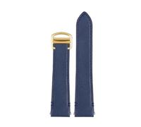 SEQLTWFC Cinturino for orologio in pelle di vacchetta blu marrone nero da 19 mm e 21 mm compatibile con cinturino for orologio CARTIER SANTOS WSSA0009 WGSA0038 Accessori for orologi(1Blue-gold,21mm)