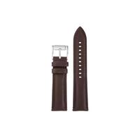 SEQLTWFC Cinturino for orologio in pelle di vacchetta nera da 20 mm e 22 mm compatibile con Armani Black Knight AR1918 AR1981 AR2447 AR60008, Fossil FS5061 FS5237 ME3052(Brown-silver,22mm)