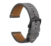 SEQLTWFC Cinturino for orologio in pelle scamosciata inversa 18mm 20mm 22mm Cinturino for orologio a sgancio rapido for uomo Lussuoso braccialetto di ricambio vintage(Grey-Black Buckle,18mm)