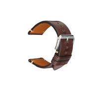 SEQLTWFC Cinturino for orologio in vera pelle 18mm 20mm 22mm 24mm Compatibile con Garmin Huawei Samsung Galaxy Uomo Donna Cinturino a sgancio rapido(Coffee S Buckle,20mm)