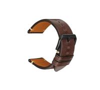 SEQLTWFC Cinturino for orologio in vera pelle 18mm 20mm 22mm 24mm Compatibile con Garmin Huawei Samsung Galaxy Uomo Donna Cinturino a sgancio rapido(Coffee B Buckle,21mm)