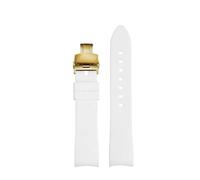 SEQLTWFC Cinturino for orologio universale in silicone curvo compatibile con la serie GC Little Bee Dive YA136320/22 YA101202 cinturino 20 22 23 mm cintura impermeabile(White-Gold B,23mm)