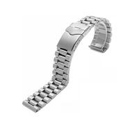 SEQLTWFC Cinturino in acciaio inossidabile di alta qualità compatibile con cinturino maschile TAG Heuer 20mm 22mm Bracciale in argento con cinturino con fibbia pieghevole(20mm)