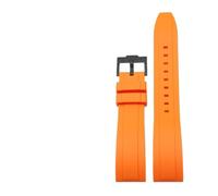 SEQLTWFC Cinturino in caucciù fluoro di qualità compatibile con Rolex Tudor cinturino nero verde 20mm 22mm cinturino sportivo con barra a molla a sgancio rapido(Orange black clasp,20mm)