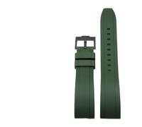 SEQLTWFC Cinturino in caucciù fluoro di qualità compatibile con Rolex Tudor cinturino nero verde 20mm 22mm cinturino sportivo con barra a molla a sgancio rapido(Green black clasp,22mm)