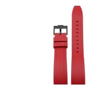 SEQLTWFC Cinturino in caucciù fluoro di qualità compatibile con Rolex Tudor cinturino nero verde 20mm 22mm cinturino sportivo con barra a molla a sgancio rapido(Red black clasp,22mm)