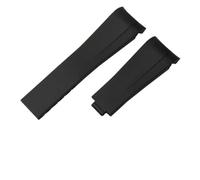 SEQLTWFC Cinturino in gomma da 20 mm e 21 mm compatibile con Rolex Submariner DAYTONA GMT Yacht-Master, cinturino in silicone, bracciale nero.(Black no clasp,20mm)