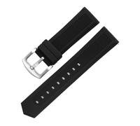 SEQLTWFC Cinturino in gomma Tag Heuer compatibile con cinturini for orologi Seiko 18mm 20mm 22mm 24mm Nero Blu Oranger compatibile con qualsiasi accessorio for cinturini for orologi(Black silver clasp