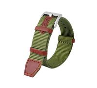 SEQLTWFC Cinturino in nylon intrecciato + vera pelle da 20 mm e 22 mm compatibile con Hamilton H69439931 H69439411, cinturino sportivo da uomo for esterni(Army green silver,22mm)