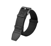 SEQLTWFC Cinturino in nylon intrecciato + vera pelle da 20 mm e 22 mm compatibile con Hamilton H69439931 H69439411, cinturino sportivo da uomo for esterni(Black black,22mm)