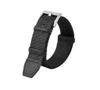 SEQLTWFC Cinturino in nylon intrecciato + vera pelle da 20 mm e 22 mm compatibile con Hamilton H69439931 H69439411, cinturino sportivo da uomo for esterni(Black silver,20mm)