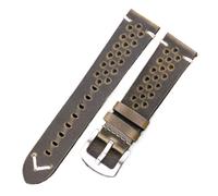 SEQLTWFC Cinturino in pelle traspirante a sgancio rapido, disponibile in nero, verde, marrone e giallo, da 18 mm a 24 mm. Cinturino in pelle bovina unisex., Green Silver Buckle, 18mm, striscia