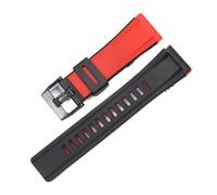 SEQLTWFC Cinturino in resina e gomma adatto for Casio GA2000 Prg-600 Prg-650 PRW-6600, cinturino sportivo impermeabile, accessori for orologi(Black Red,PRW-6600)