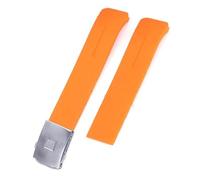 SEQLTWFC Cinturino in silicone compatibile con Tissot 1853 Tengzhi T-Touch originale T013 cinturino in gomma for orologio T047T081T33 accessori for bracciale da uomo 20 mm 21 mm(Orange silver,20mm)
