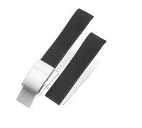 SEQLTWFC Cinturino in silicone e gomma fluorescente da 21 mm compatibile con Longines HydroConquest L3 Conquest Sports, cinturino for orologio subacqueo, nuovo, nero(Black-silver)