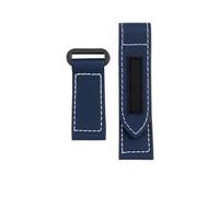 SEQLTWFC Cinturino in tessuto di nylon da 24 mm compatibile con Panerai Luminor PAM01118, cinturino in vera pelle verde militare(Blue white black,26mm)