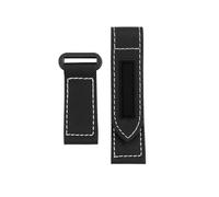 SEQLTWFC Cinturino in tessuto di nylon da 24 mm compatibile con Panerai Luminor PAM01118, cinturino in vera pelle verde militare(Black White black,24mm)