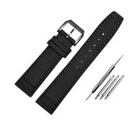 SEQLTWFC Compatibile con IW Pilot Spitfire Timezone TopGun cinturino verde nero cinture cinturini for orologi da polso 20mm 21mm 22mm cinturino in tessuto di tela di nylon(Pin black,22mm)