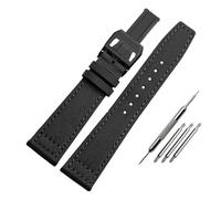SEQLTWFC Compatibile con IW Pilot Spitfire Timezone TopGun cinturino verde nero cinture cinturini for orologi da polso 20mm 21mm 22mm cinturino in tessuto di tela di nylon(Black black,20mm)