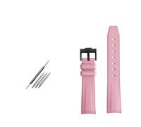 SEQLTWFC Compatibile con Rolex Omega X Swatch Joint MoonSwatch Constellation cinturino in gomma sportivo impermeabile 20 mm Curvedor cinturino for orologio morbido BAND(Pink black clasp)