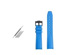SEQLTWFC Compatibile con Rolex Omega X Swatch Joint MoonSwatch Constellation cinturino in gomma sportivo impermeabile 20 mm Curvedor cinturino for orologio morbido BAND(Blue black clasp)