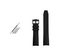 SEQLTWFC Compatibile con Rolex Omega X Swatch Joint MoonSwatch Constellation cinturino in gomma sportivo impermeabile 20 mm Curvedor cinturino for orologio morbido BAND(Black black clasp)