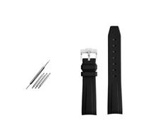 SEQLTWFC Compatibile con Rolex Omega X Swatch Joint MoonSwatch Constellation cinturino in gomma sportivo impermeabile 20 mm Curvedor cinturino for orologio morbido BAND(Black silver clasp)