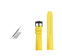 SEQLTWFC Compatibile con Rolex Omega X Swatch Joint MoonSwatch Constellation cinturino in gomma sportivo impermeabile 20 mm Curvedor cinturino for orologio morbido BAND(Yellow black clasp)