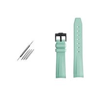 SEQLTWFC Compatibile con Rolex Omega X Swatch Joint MoonSwatch Constellation cinturino in gomma sportivo impermeabile 20 mm Curvedor cinturino for orologio morbido BAND(Green black clasp)