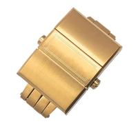 SEQLTWFC Compatibile con Ulysse Nardin Athens Cinturino for orologio con fibbia pieghevole in gomma e silicone 316 Acciaio inossidabile Chiusura a farfalla Accessori for cinturini for orologi 20(Gold)