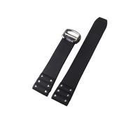 SEQLTWFC Nuovo arrivo elegante cinturino cinturino in gomma con rivetti compatibile con lo speciale orologio sportivo Santos 21mm bellissimo braccialetto fibbia pieghevole caldo(Noir)