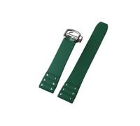 SEQLTWFC Nuovo arrivo elegante cinturino cinturino in gomma con rivetti compatibile con lo speciale orologio sportivo Santos 21mm bellissimo braccialetto fibbia pieghevole caldo(Green)