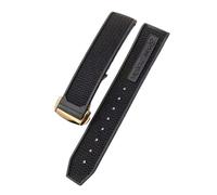 SEQLTWFC Nuovo cinturino in silicone e gomma compatibile con Omega Speedmaster, fibbia deployante in acciaio, 22 mm, accessori for orologi da uomo(Black rose gold)