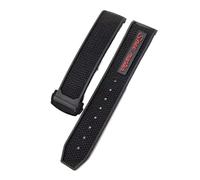 SEQLTWFC Nuovo cinturino in silicone e gomma compatibile con Omega Speedmaster, fibbia deployante in acciaio, 22 mm, accessori for orologi da uomo(Black red Black)