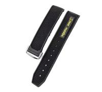 SEQLTWFC Nuovo cinturino in silicone e gomma compatibile con Omega Speedmaster, fibbia deployante in acciaio, 22 mm, accessori for orologi da uomo(Black yellow silver)