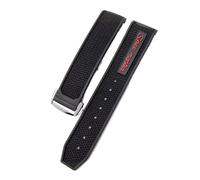 SEQLTWFC Nuovo cinturino in silicone e gomma compatibile con Omega Speedmaster, fibbia deployante in acciaio, 22 mm, accessori for orologi da uomo(Black red silver)