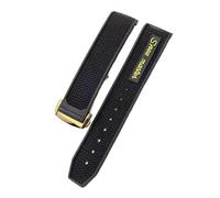 SEQLTWFC Nuovo cinturino in silicone e gomma compatibile con Omega Speedmaster, fibbia deployante in acciaio, 22 mm, accessori for orologi da uomo(Black yellow gold)