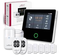 seQrell Allarme Casa Senza fili, Sistema di Allarme casa senza Fili, Antifurto casa Wireless con Alexa e Google, TOUCHSCREEN e Batteria da 1500mAh, GSM 4G e WiFi con App, Antifurto con SIM, SQ4324C