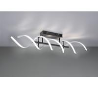 SEQUENCE PLAFONIERA LED 41W 5000lm, 2300+3000+4000K SPIRALE METALLO ALLUMINIO E NERO CON REGOLAZIONE INTENSITA' E TEMPERATURA DI COLORE DELLA LUCE CON INTERRUTTORE L. 90CM