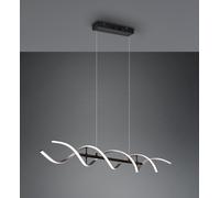 SEQUENCE SOSPENSIONE LED 45W 5600lm, 2300+3000+4000K SPIRALE METALLO ALLUMINIO E NERO CON REGOLAZIONE INTENSITA' E TEMPERATURA DI COLORE DELLA LUCE CON INTERRUTTORE L. 104,5CM